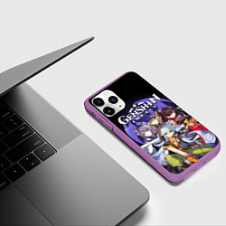 Чехол iPhone 11 Pro матовый GENSHIN IMPACT ЭЛЕКТРО, цвет: 3D-фиолетовый — фото 2