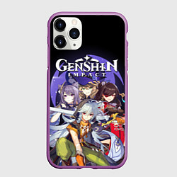 Чехол iPhone 11 Pro матовый GENSHIN IMPACT ЭЛЕКТРО, цвет: 3D-фиолетовый