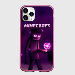 Чехол iPhone 11 Pro матовый Minecraft Слендермен, цвет: 3D-малиновый