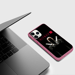 Чехол iPhone 11 Pro матовый Hitman III, цвет: 3D-малиновый — фото 2