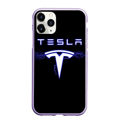 Чехол iPhone 11 Pro матовый TESLA, цвет: 3D-светло-сиреневый