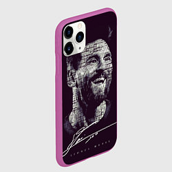 Чехол iPhone 11 Pro матовый Лионель месси с автографом, цвет: 3D-фиолетовый — фото 2