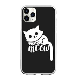 Чехол iPhone 11 Pro матовый Meow, цвет: 3D-белый