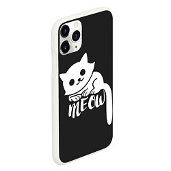 Чехол iPhone 11 Pro матовый Meow, цвет: 3D-белый — фото 2