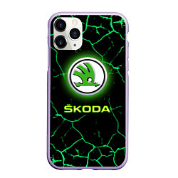 Чехол iPhone 11 Pro матовый SKODA, цвет: 3D-светло-сиреневый