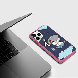 Чехол iPhone 11 Pro матовый BTS Sleep, цвет: 3D-малиновый — фото 2