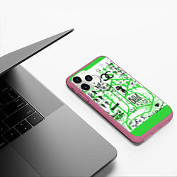 Чехол iPhone 11 Pro матовый Билли Айлиш, цвет: 3D-малиновый — фото 2