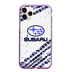 Чехол iPhone 11 Pro матовый SUBARU, цвет: 3D-фиолетовый