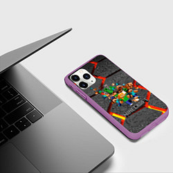 Чехол iPhone 11 Pro матовый MINECRAFT МАНКРАФТ, цвет: 3D-фиолетовый — фото 2