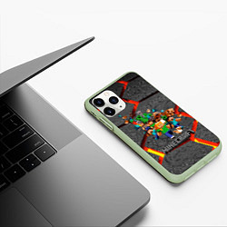 Чехол iPhone 11 Pro матовый MINECRAFT МАНКРАФТ, цвет: 3D-салатовый — фото 2