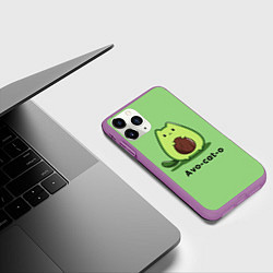 Чехол iPhone 11 Pro матовый Avo - cat - o, цвет: 3D-фиолетовый — фото 2