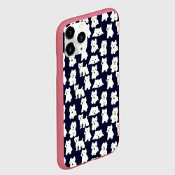 Чехол iPhone 11 Pro матовый Собаки Пушистики, цвет: 3D-малиновый — фото 2