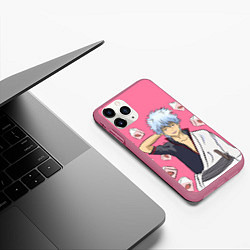 Чехол iPhone 11 Pro матовый Gintama Гинтама, цвет: 3D-малиновый — фото 2