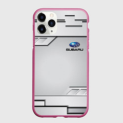 Чехол iPhone 11 Pro матовый SUBARU СУБАРУ, цвет: 3D-малиновый