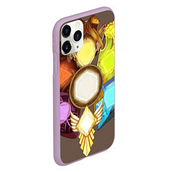 Чехол iPhone 11 Pro матовый DnD Dices: Battle Shields, цвет: 3D-сиреневый — фото 2