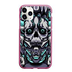 Чехол iPhone 11 Pro матовый Cyber Demon, цвет: 3D-малиновый