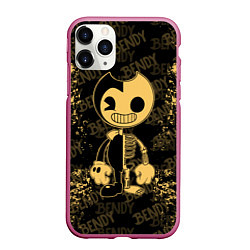 Чехол iPhone 11 Pro матовый Bendy And The Ink Machine краска, цвет: 3D-малиновый