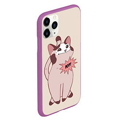 Чехол iPhone 11 Pro матовый Pop Cat, цвет: 3D-фиолетовый — фото 2