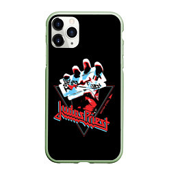 Чехол iPhone 11 Pro матовый Judas Priest, цвет: 3D-салатовый