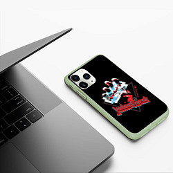 Чехол iPhone 11 Pro матовый Judas Priest, цвет: 3D-салатовый — фото 2