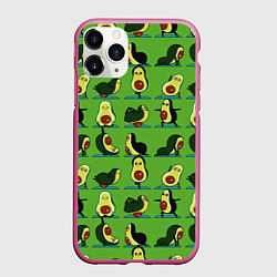 Чехол iPhone 11 Pro матовый Авокадо Зарядка, цвет: 3D-малиновый