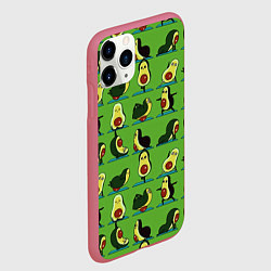 Чехол iPhone 11 Pro матовый Авокадо Зарядка, цвет: 3D-малиновый — фото 2