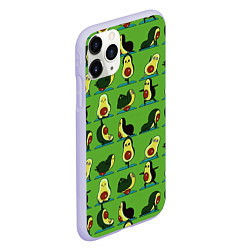 Чехол iPhone 11 Pro матовый Авокадо Зарядка, цвет: 3D-светло-сиреневый — фото 2