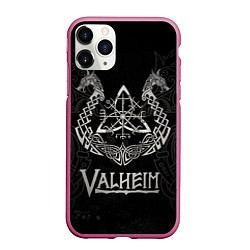 Чехол iPhone 11 Pro матовый Valheim, цвет: 3D-малиновый