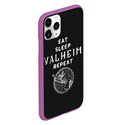 Чехол iPhone 11 Pro матовый Eat Sleep Valheim Repeat, цвет: 3D-фиолетовый — фото 2