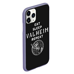 Чехол iPhone 11 Pro матовый Eat Sleep Valheim Repeat, цвет: 3D-серый — фото 2