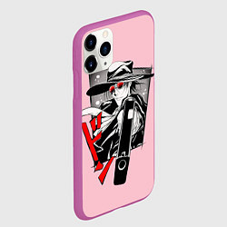 Чехол iPhone 11 Pro матовый Hellsing Хеллсинг, цвет: 3D-фиолетовый — фото 2