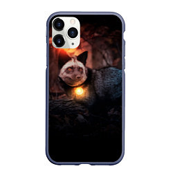 Чехол iPhone 11 Pro матовый Волшебная лисица, цвет: 3D-серый