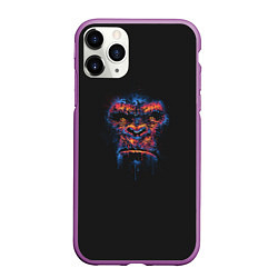 Чехол iPhone 11 Pro матовый Colorful Gorilla, цвет: 3D-фиолетовый