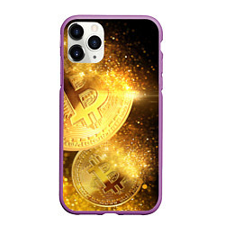 Чехол iPhone 11 Pro матовый БИТКОИН ЗОЛОТО BITCOIN GOLD, цвет: 3D-фиолетовый