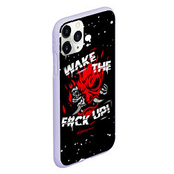 Чехол iPhone 11 Pro матовый WAKE THE F CK UP!, цвет: 3D-светло-сиреневый — фото 2