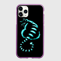 Чехол iPhone 11 Pro матовый ВОЛШЕБНЫЙ КОТ, цвет: 3D-фиолетовый