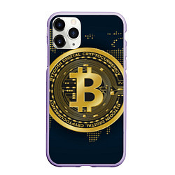 Чехол iPhone 11 Pro матовый БИТКОИН BITCOIN, цвет: 3D-светло-сиреневый