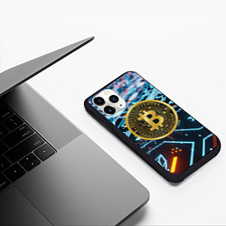 Чехол iPhone 11 Pro матовый БИТКОИН BITCOIN, цвет: 3D-черный — фото 2