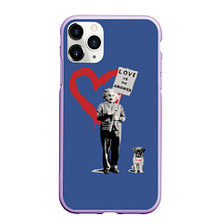 Чехол iPhone 11 Pro матовый Любовь это ответ Banksy, цвет: 3D-сиреневый