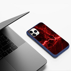 Чехол iPhone 11 Pro матовый Разряд Молний, цвет: 3D-тёмно-синий — фото 2
