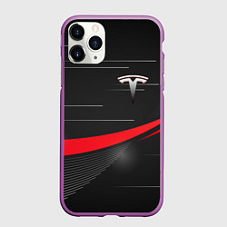 Чехол iPhone 11 Pro матовый TESLA ABSTRACT ТЕСЛА СПОРТ, цвет: 3D-фиолетовый