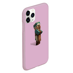 Чехол iPhone 11 Pro матовый Чехол Житель из майнкрафта, цвет: 3D-розовый — фото 2
