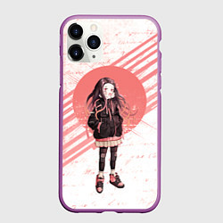 Чехол iPhone 11 Pro матовый Незуко, цвет: 3D-фиолетовый