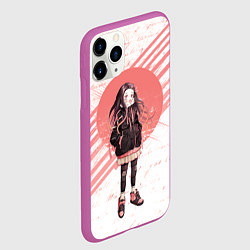 Чехол iPhone 11 Pro матовый Незуко, цвет: 3D-фиолетовый — фото 2