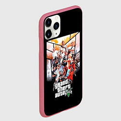 Чехол iPhone 11 Pro матовый Grand Theft Auto five, цвет: 3D-малиновый — фото 2
