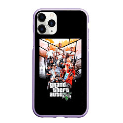 Чехол iPhone 11 Pro матовый Grand Theft Auto five, цвет: 3D-светло-сиреневый