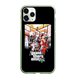 Чехол iPhone 11 Pro матовый Grand Theft Auto five, цвет: 3D-салатовый