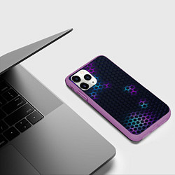 Чехол iPhone 11 Pro матовый НЕОНОВАЯ БРОНЯ НЕО БРОНЯ, цвет: 3D-фиолетовый — фото 2