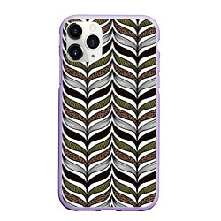 Чехол iPhone 11 Pro матовый Африканский племенной узор, цвет: 3D-светло-сиреневый
