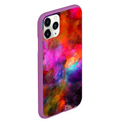 Чехол iPhone 11 Pro матовый Взрыв красок тай дай, цвет: 3D-фиолетовый — фото 2